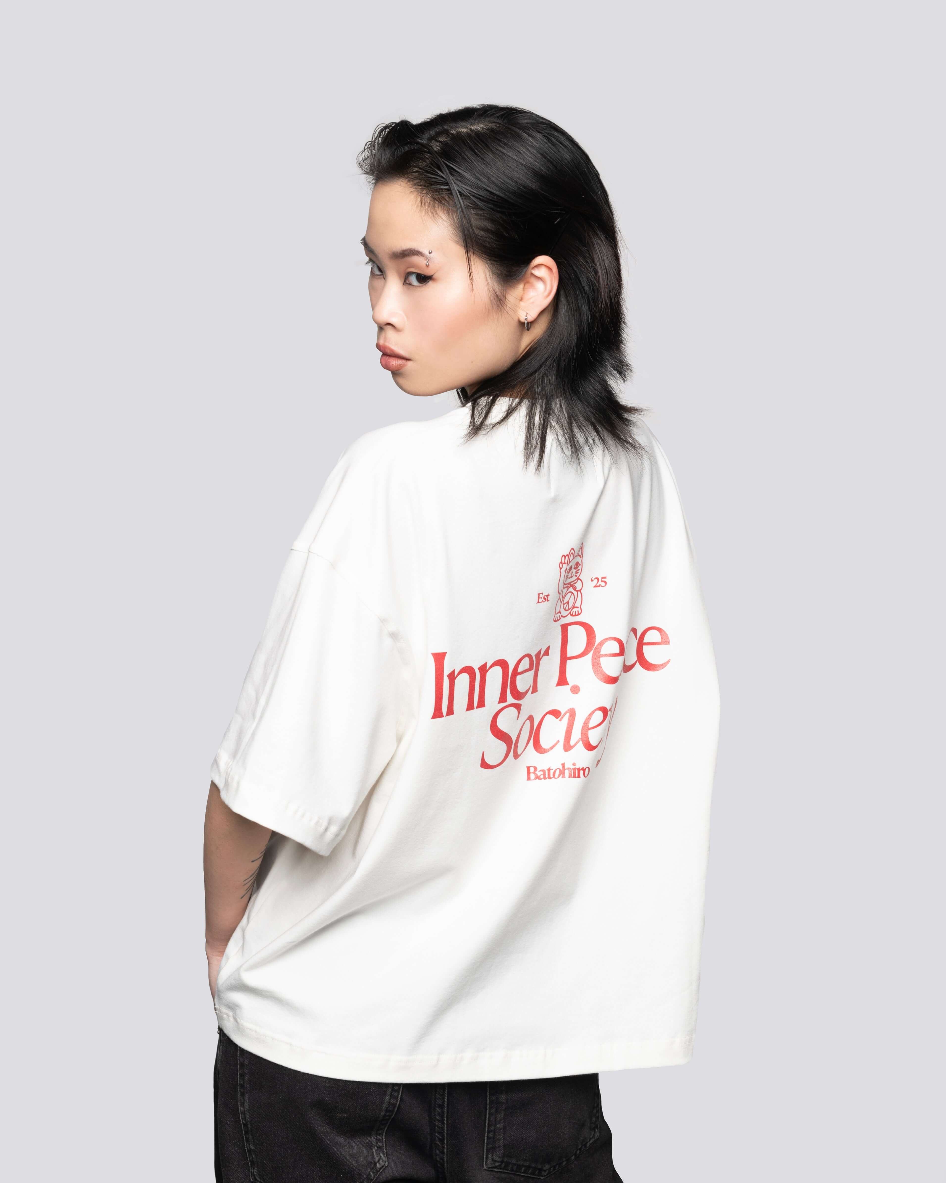 Inner Peace Society - Kurz geschnittenes Oversized-T-Shirt