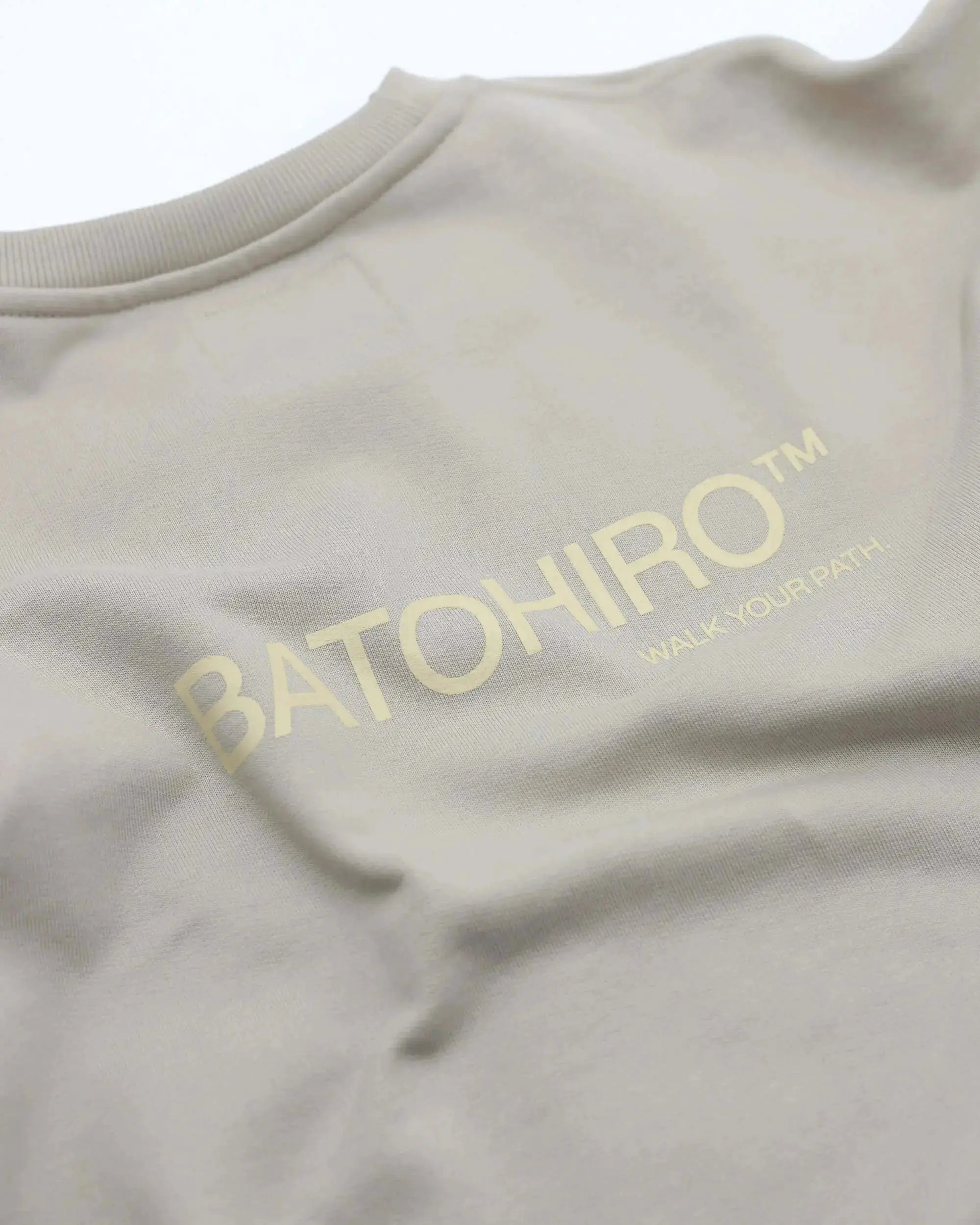 Cropped Sweatshirt 343 - Crewneck Beige Batohiro
