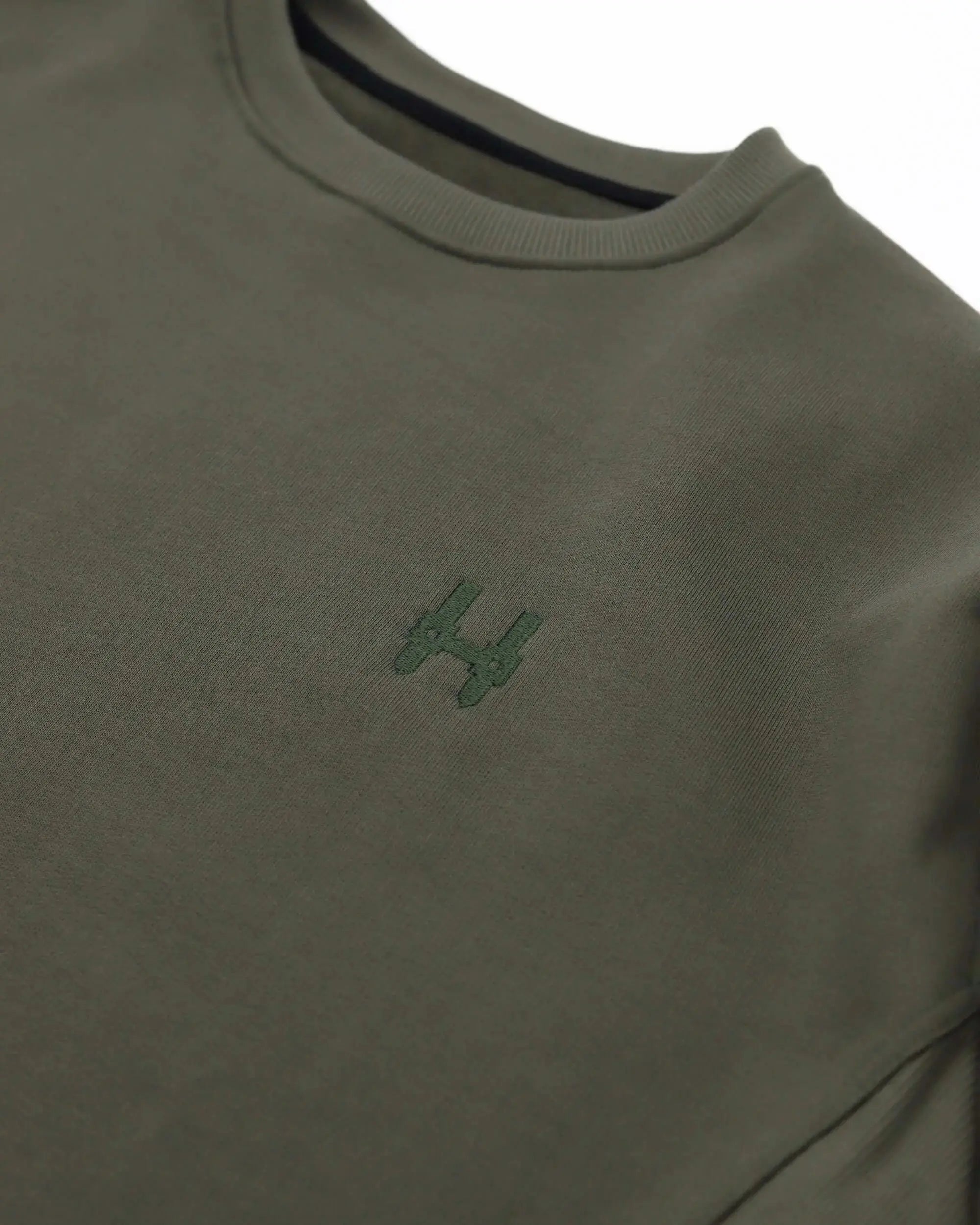 Kurz geschnittenes Sweatshirt 343 – Rundhalsausschnitt, Grün Batohiro