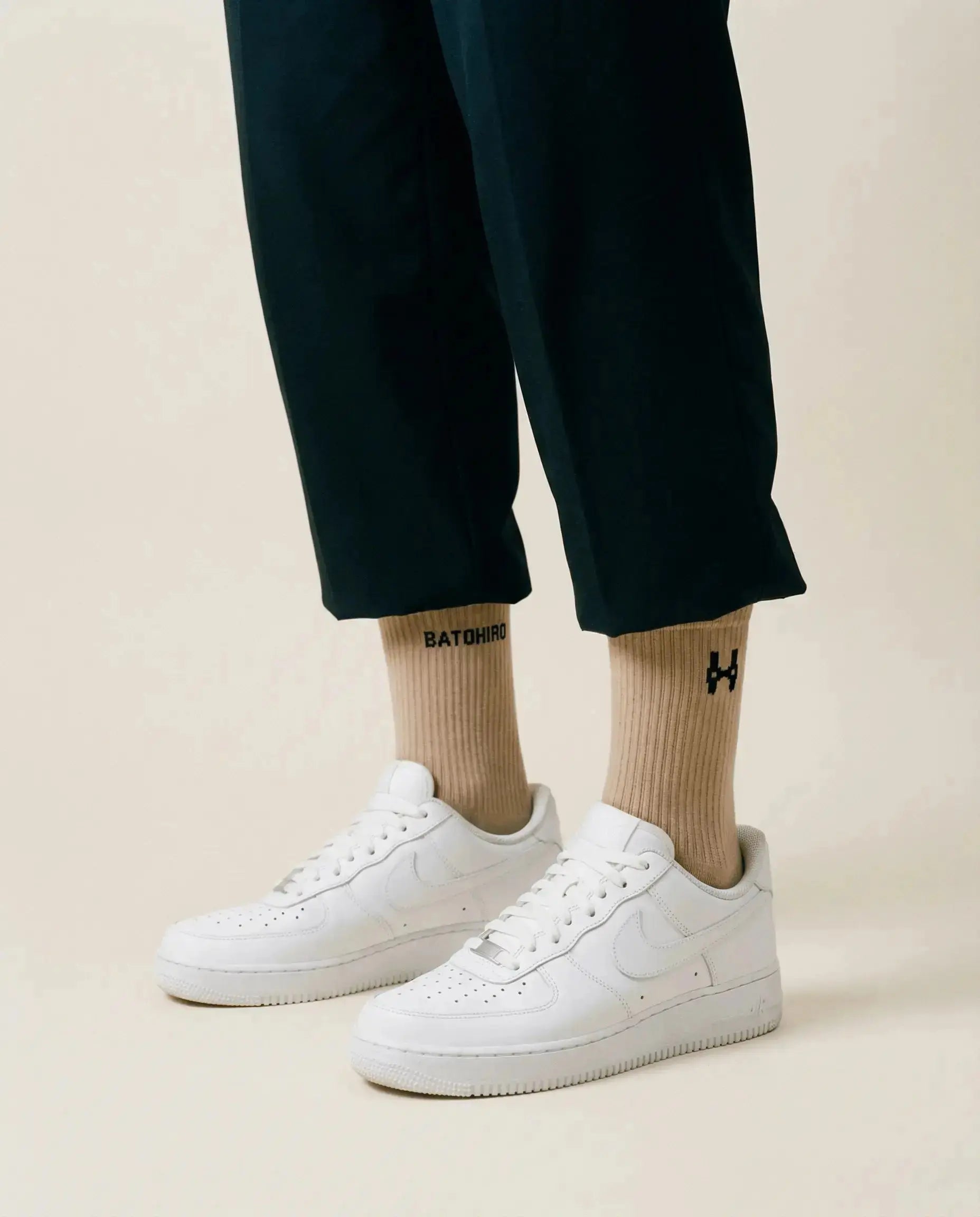 Batohiro Crew Socks - Beige Batohiro