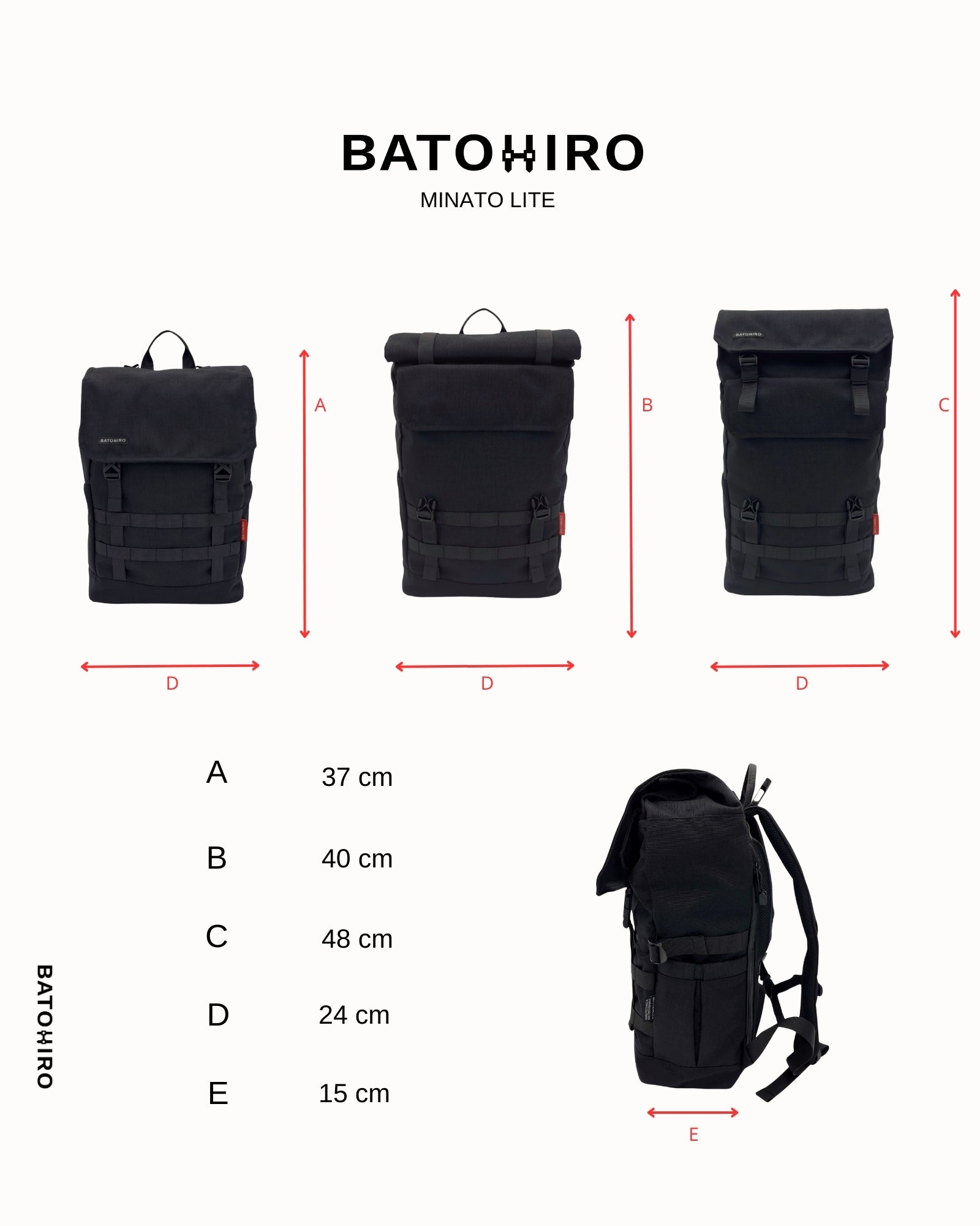 Minato Lite 20l - Dunkel Schwarz
