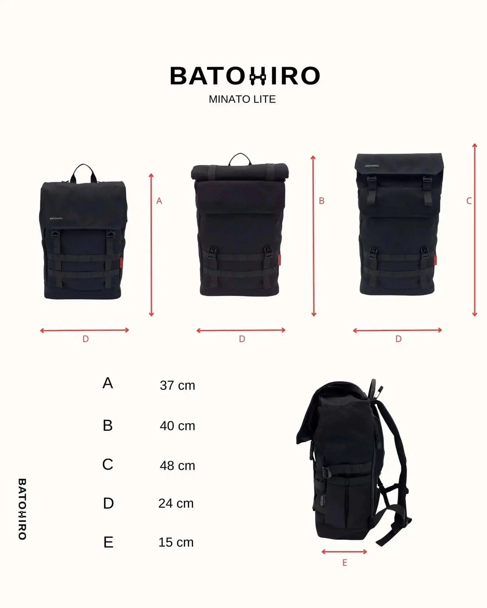 Minato Lite - Dark Black Batohiro
