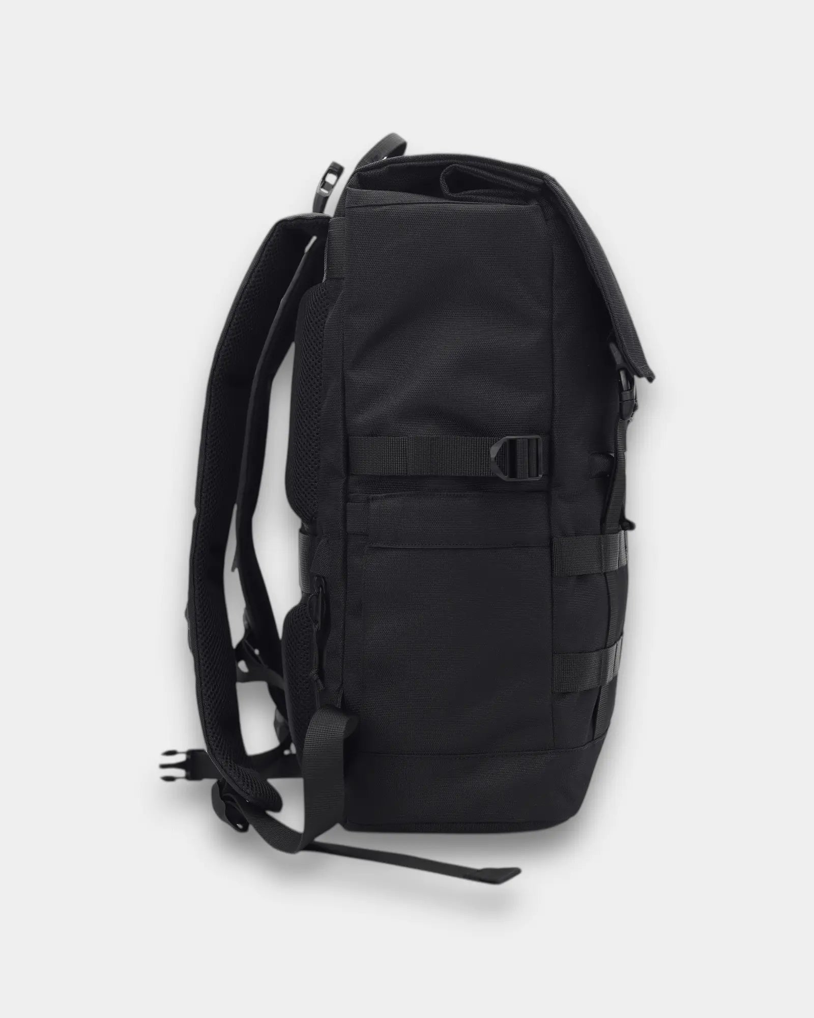 Minato Premium 6.0 – Black Knight backpack side view, made from ECO CORDURA® re/cor™ 1200D with durable design.
