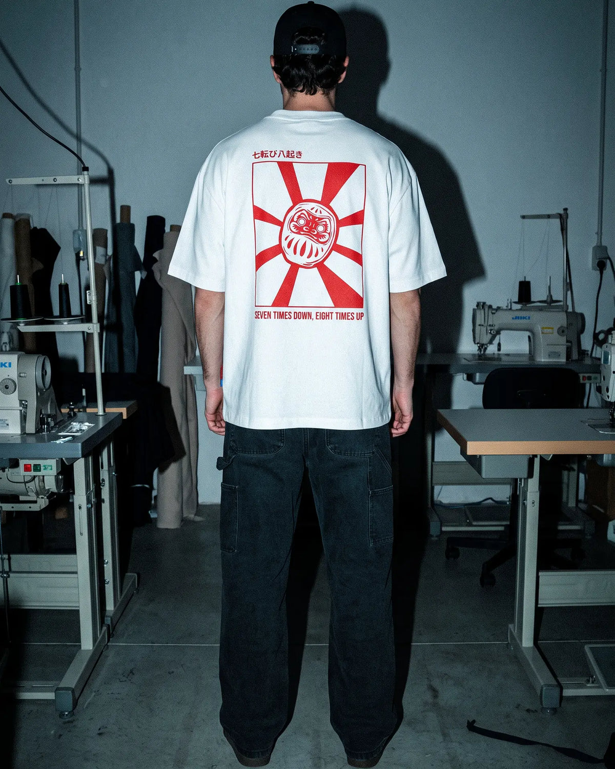 Daruma - White Cropped Oversized Tee