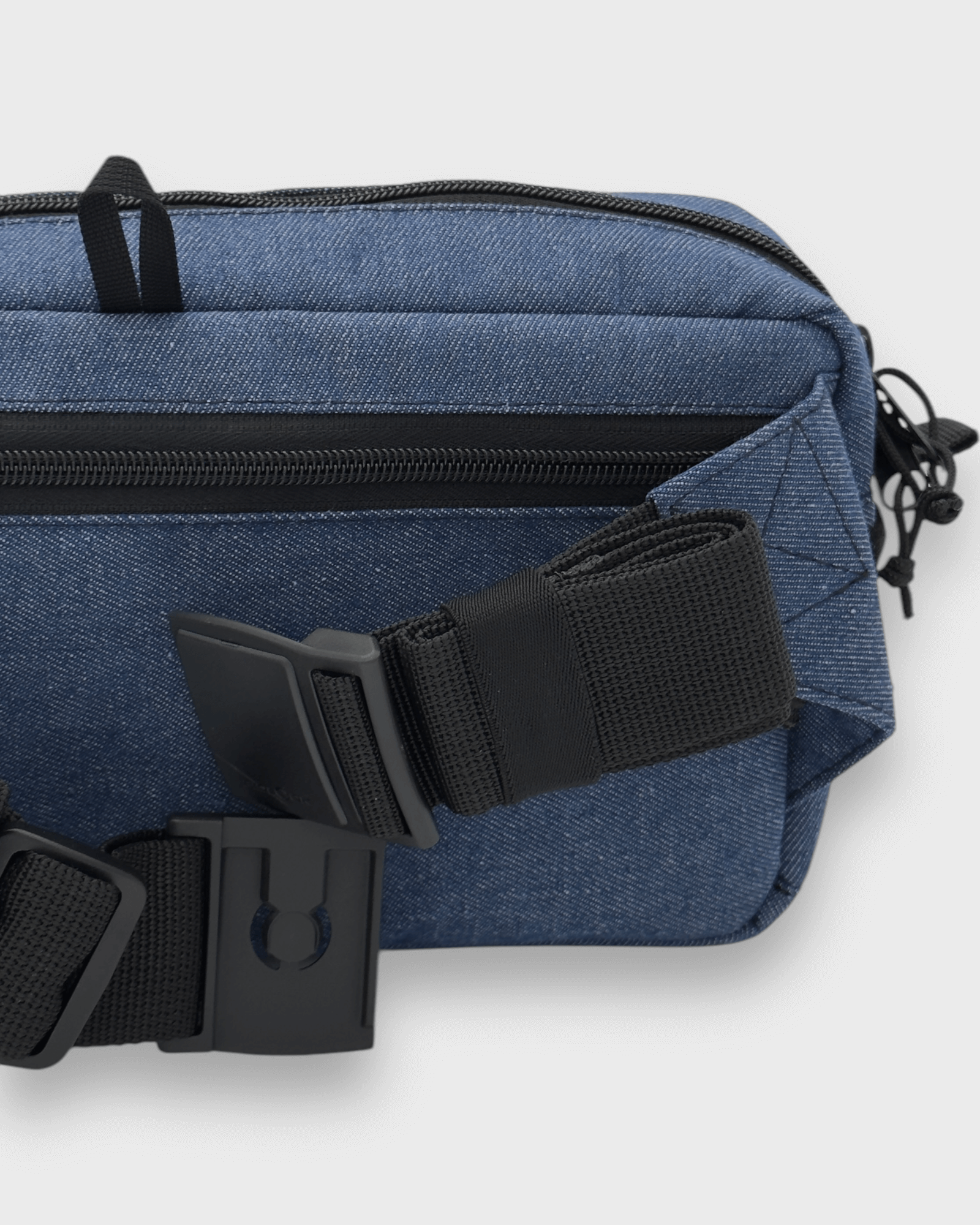 Stylish Kai Blue Denim travel bag with adjustable strap and durable Cordura material. Perfect for versatile use!